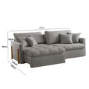 Ver imagem 3 de Sofá Cama A230 3 Lugares com Função Retrátil e Reclinável 220cm Cinza Linho Meu Sofá Online