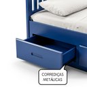 Ver imagem 4 de Cama Viúva 06 Gavetas Madeira Maciça Azul/Escuro