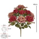 Ver imagem 3 de Buque Rosa Diana X9 Marsala Outono Rosa Antigo 40cm