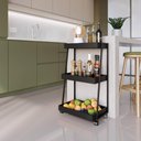 Ver imagem 1 de Carrinho Multiuso com Rodízios 48cm com 3 Prateleiras Cor:preto