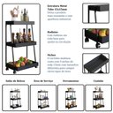 Ver imagem 5 de Carrinho Multiuso com Rodízios 48cm com 3 Prateleiras Cor:preto