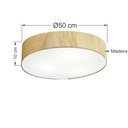 Ver imagem 2 de Plafon Luminária de teto decorativa para casa, MD-3076 nórdicas em tecido e madeira 3 lâmpadas - Pal