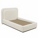 Ver imagem 1 de Cama Japonesa Solteiro com Cabeceira Arredondada Lumie Bouclé Gelo - Nexta Casa