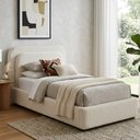 Ver imagem 2 de Cama Japonesa Solteiro com Cabeceira Arredondada Lumie Bouclé Gelo - Nexta Casa