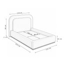 Ver imagem 3 de Cama Japonesa Solteiro com Cabeceira Arredondada Lumie Bouclé Gelo - Nexta Casa