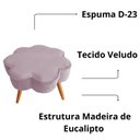 Ver imagem 3 de Puff Flor Decorativo Redondo Banqueta Pés Palito Veludo Cor:rose