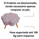 Ver imagem 2 de Puff Flor Decorativo Redondo Banqueta Pés Palito Veludo Cor:rose