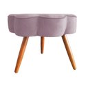 Ver imagem 6 de Puff Flor Decorativo Redondo Banqueta Pés Palito Veludo Cor:rose