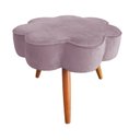 Ver imagem 5 de Puff Flor Decorativo Redondo Banqueta Pés Palito Veludo Cor:rose