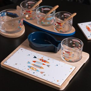 Conjunto 4 Pçs Petisqueira Wolff C/ Bowl Bandeja e Tabua Iki