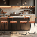 Ver imagem 1 de Banqueta Alta 70 Cm Miami Estrutura Metálica e Assento Couríssimo Area Gourmet Churrasqueira Salaone
