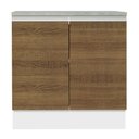 Ver imagem 7 de Balcão Armário de Cozinha 80 cm 2 Portas Branco/Rustic Glamy Madesa