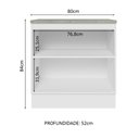 Ver imagem 4 de Balcão Armário de Cozinha 80 cm 2 Portas Branco/Rustic Glamy Madesa