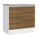 Ver imagem 1 de Balcão Armário de Cozinha 80 cm 2 Portas Branco/Rustic Glamy Madesa