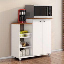 Balcão Prático com Cesto Branco com Cinamomo Zanzini - 2