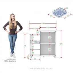 Balcão Prático com Cesto Branco com Cinamomo Zanzini - 4