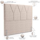 Ver imagem 3 de Cabeceira Cama Box Solteiro 100cm Aura Suede W01 Bege - Mpozenato