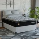 Ver imagem 1 de Cama Box Casal + Colchão Comfort Class Pillow Top 138x188 Preto/suede Branco