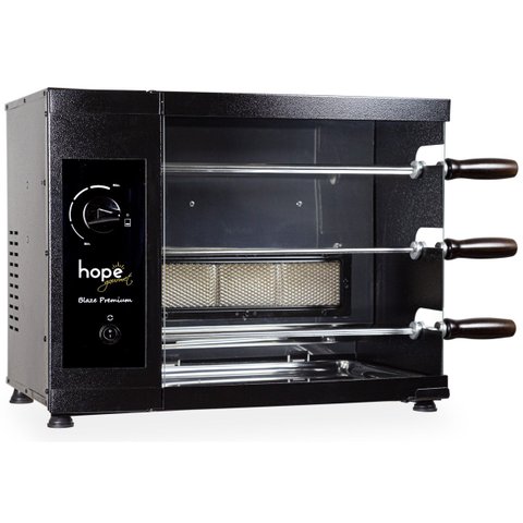 Churrasqueira a Gás 3 Espetos Rotativos Acendimento Automático Blaze Premium - Hope Gourmet 5024 Glp