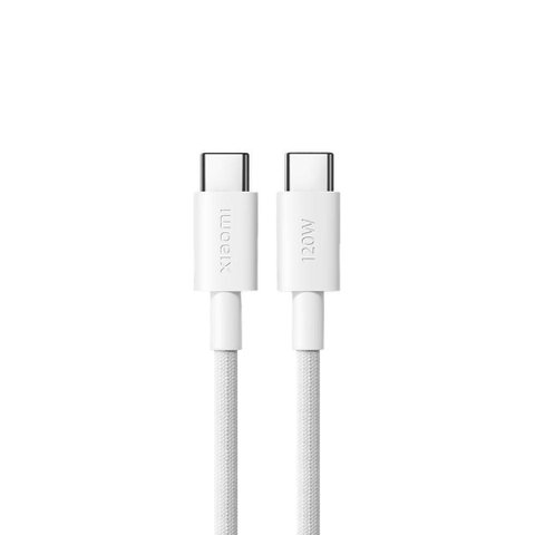 Cabo de Carregamento Xiaomi Trançado USB-C 120W 6A 200cm Branco 1