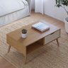 Mesa de Centro Lisboa M-106 com 1 Gaveta e Nicho Freijo Off White Colibri Moveis - 1