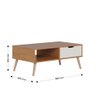 Mesa de Centro Lisboa M-106 com 1 Gaveta e Nicho Freijo Off White Colibri Moveis - 6