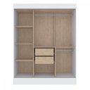 Ver imagem 3 de Guarda-Roupa Solteiro Marselha 3 Portas 2 Gavetas Espelhado Branco - Doripel Móveis