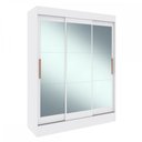 Ver imagem 2 de Guarda-Roupa Solteiro Marselha 3 Portas 2 Gavetas Espelhado Branco - Doripel Móveis