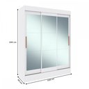 Ver imagem 4 de Guarda-Roupa Solteiro Marselha 3 Portas 2 Gavetas Espelhado Branco - Doripel Móveis