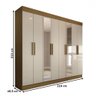 Guarda-roupa Casal Castlewood com Espelho Master Nat/off White - Panorama Móveis - 4