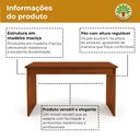 Ver imagem 3 de Conjunto 2 Mesas Escritório Corporativo Veneza 140cm Madeira Maciça para Empresas Castanho