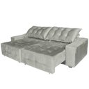 Ver imagem 3 de Sofá Euro Retrátil e Reclinável 210cm Veludo Light Cinza – Ws Estofados