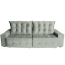 Ver imagem 2 de Sofá Euro Retrátil e Reclinável 210cm Veludo Light Cinza – Ws Estofados