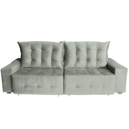 Sofá Euro Retrátil e Reclinável 210cm Veludo Light Cinza – Ws Estofados - 2