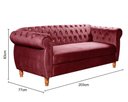 Ver imagem 5 de Sofá Nobreza 3 Lugares Cor:Suede Bordô 110