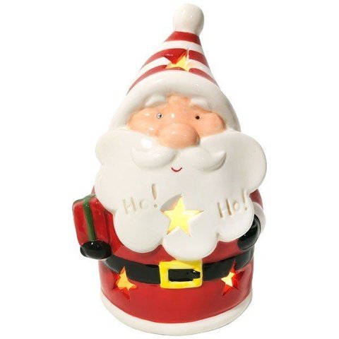 Enfeite Papai Noel com Led de Porcelana - Rio Master