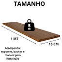 Ver imagem 4 de Prateleira Suporte Invisível 1mt Madeira Mdf Amadeirado Flutuante 100x15
