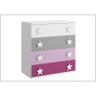 Cômoda Infantil 04 gavetas com Puxadores de Estrela Star - Multimóveis - Púrpura Acetinado - 1