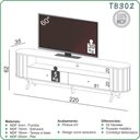 Ver imagem 2 de Rack Curvo Tb302 para Tv até 60 Polegadas com 02 Gavetas 220cm Freijó Preto Fosco Dalla Costa