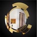 Ver imagem 5 de Espelho decorativo de parede redondo com moldura Premium Meteora Dourado