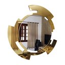 Ver imagem 1 de Espelho decorativo de parede redondo com moldura Premium Meteora Dourado