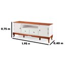 Ver imagem 4 de Rack para TV até 75 Polegadas 195cm 2 Portas + Nicho 2 Gavetas Prateleira Interna Pés Luis Xv