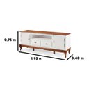 Ver imagem 4 de Rack Linz 2 Portas Madeira 2 Gavetas Pés Luis Xv 75 X 195 X 40 Cm (a X L X P) - Cor Branco/imbuia