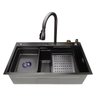 Cuba Inox Preta Pia Cozinha Gourmet Luxo 75x46cm - 2