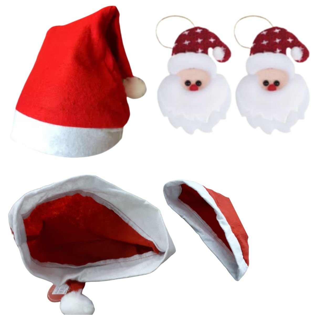 Gorro de Papai Noel Touca Papai Noel Enfeite Natal 2 Unidades - 3