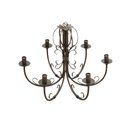 Ver imagem 1 de Lustre Luminária 6 Braços Ferro Pendente Arabescos Pendente Rustico Barra Chata