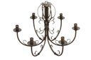 Ver imagem 1 de Lustre Luminária 6 Braços Ferro Pendente Arabescos Pendente Rustico Barra Chata