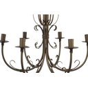 Ver imagem 6 de Lustre Luminária 6 Braços Ferro Pendente Arabescos Pendente Rustico Barra Chata