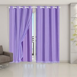 Cortina Blackout PVC com Tecido Voil 2,80 m x 2,30 m - Lilás - 1