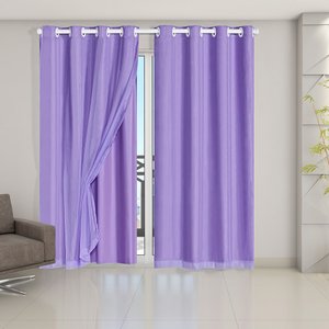 Cortina Blackout PVC com Tecido Voil 2,80 m x 2,30 m - Lilás